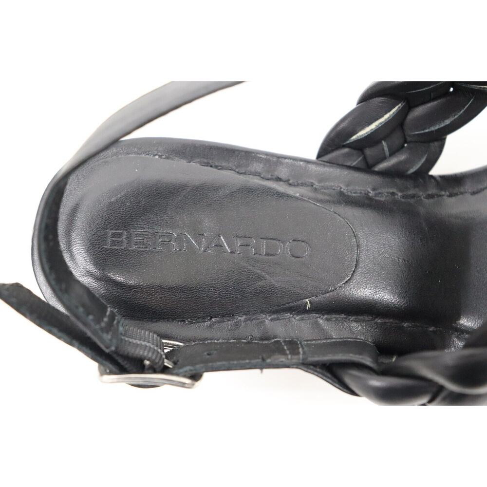 Bernardo Anthropologie Jasmine Thong Heels Black Leather Braided 7.5 $198 MSRP - Picture 11 of 13